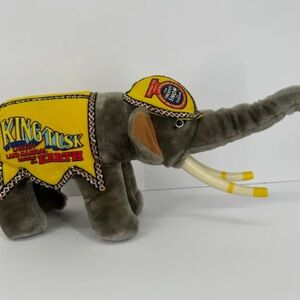 King Tusk Vintage 1987 Ringling Bros Barnum Bailey Circus Elephant Plush 16”